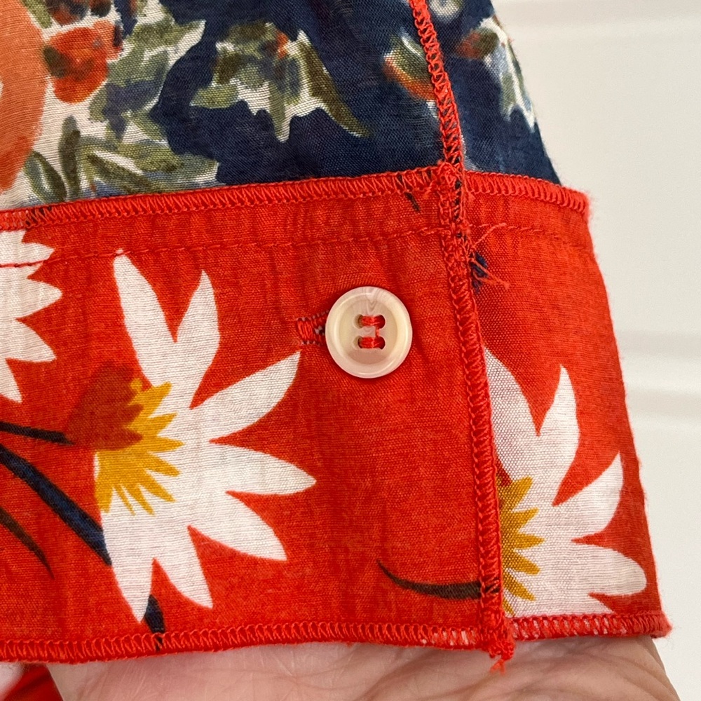 Multiples Floral Patchwork Button Up Blouse Shirt… - image 6